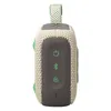 JBL Go 4 portable Bluetooth speaker in Sand, side panel with Power, Bluetooth and Auracast buttons