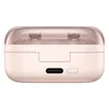 Samsung Galaxy Buds 4 Pro noise cancelling earbuds in Pink Gold, charging case, back view with the USB Type-C port