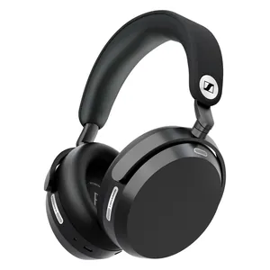 Sennheiser Momentum 5 Wireless noise cancelling headphones in Black, angled front view