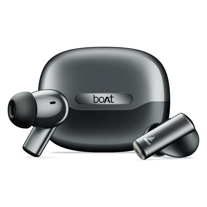 boAt Airdopes Prime 701 ANC true wireless earbuds in Obsidian Grey, earbuds with the charging case