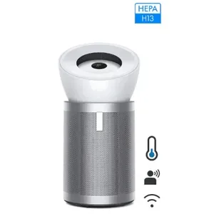 Dyson Purifier Big+Quiet BP02 air purifier in White/Satin Silver, angled front view