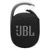 JBL Clip 4 portable Bluetooth speaker in Black, front view with carabiner open