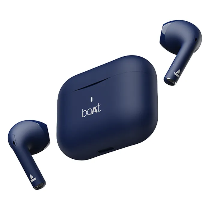 boAt Airdopes Ace true wireless earbuds in Starry Blue, earbuds and charging case