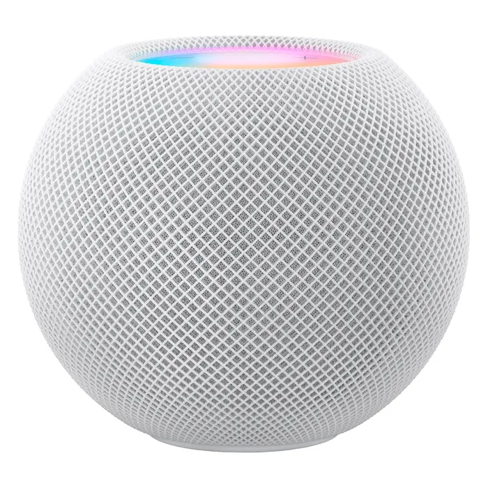 Apple HomePod mini smart speaker in White, front view