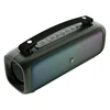 boAt Stone Beam portable Bluetooth speaker in Pine Green, angled view of the top buttons and handle