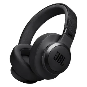 JBL Live 770NC wireless over-ear noise cancelling headphones in Black, angled view of the headphones