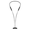 Beats Flex wireless neckband earphones in Beats Black, front view as worn around the neck