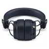 Marshall Major V wireless on-ear headphones in Midnight Blue, front view of both ear cups