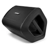 Bose S1 Pro+ portable PA system in Black, on its side as a floor monitor