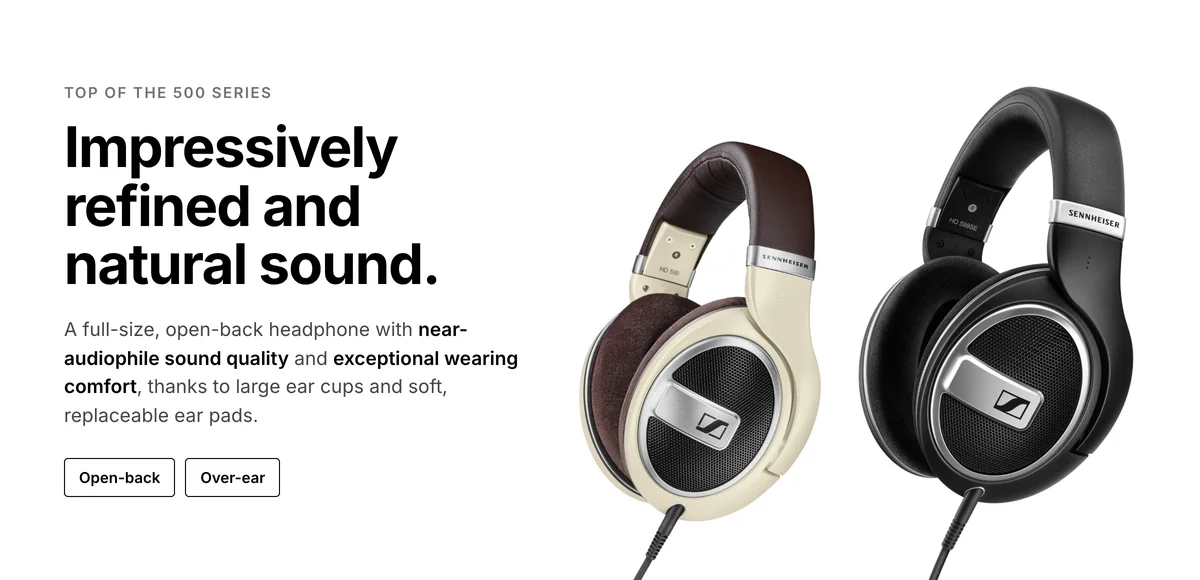 Sennheiser HD 599 and HD 599 SE open-back over-ear headphones with refined, natural sound