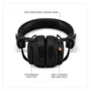 Marshall Milton A.N.C. wireless on-ear noise cancelling headphones in Black, front view with the control knob, M-button and USB-C port