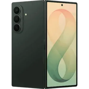 Samsung Galaxy Z Fold 8 Ultra in Green Shadow, folded, angled back and cover screen views
