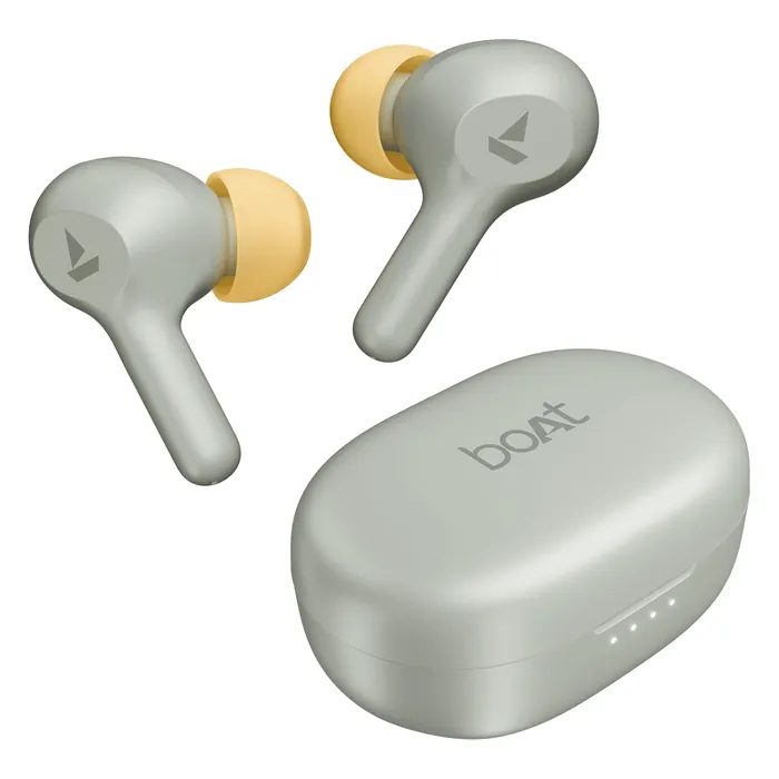 boAt Airdopes 71 true wireless earbuds in Grey, earbuds and charging case