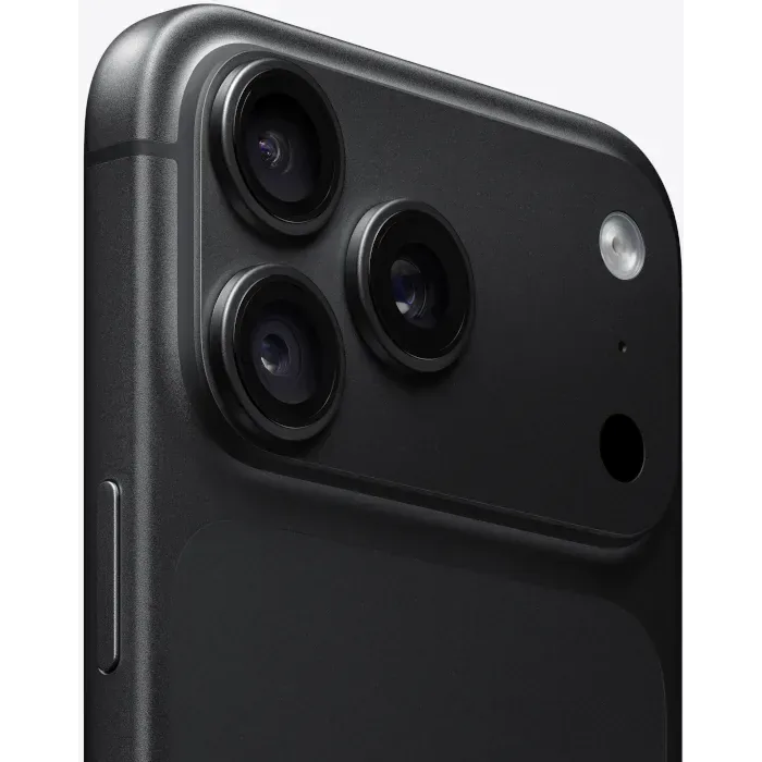 Apple iPhone 18 Pro Max in Black, close-up of the three 48MP cameras, flash and LiDAR Scanner