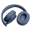 JBL Tune 720BT wireless over-ear headphones in Blue, ear cushion detail with one cup folded