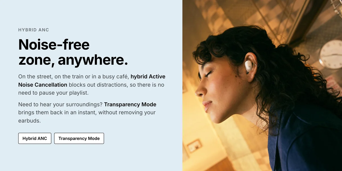 Sennheiser Accentum True Wireless hybrid Active Noise Cancellation and Transparency Mode