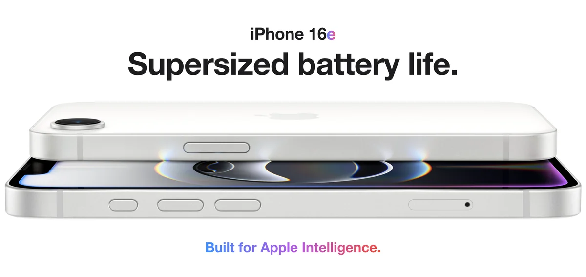 Apple iPhone 16e, supersized battery life, built for Apple Intelligence