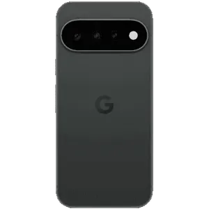 Google Pixel 11 in Obsidian, back view showing the camera bar and G logo