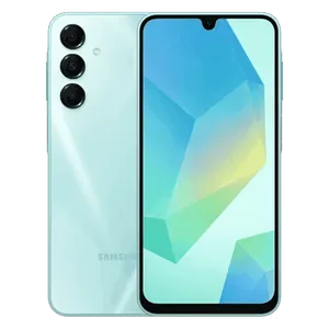 Samsung Galaxy A16 5G in Light Green, back and front views