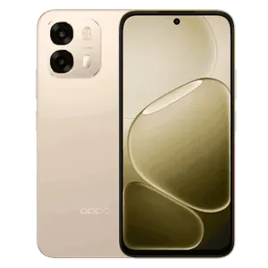 OPPO A6 Pro 5G in Aurora Gold, back and front views