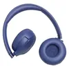 JBL Tune 680NC wireless on-ear noise cancelling headphones in Blue, one ear cup turned to show the ear cushion