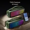 boAt Stone 580 portable Bluetooth speaker in Pine Green, two speakers paired in TWS mode with a phone