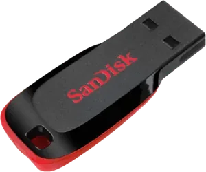 SanDisk Cruzer Blade 16GB USB flash drive, angled view