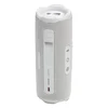 JBL Flip 7 portable Bluetooth speaker in White, back view with PushLock mount and USB-C port