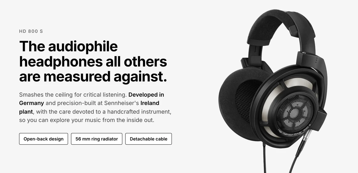 Sennheiser HD 800 S open-back headphones, the audiophile headphones all others are measured against
