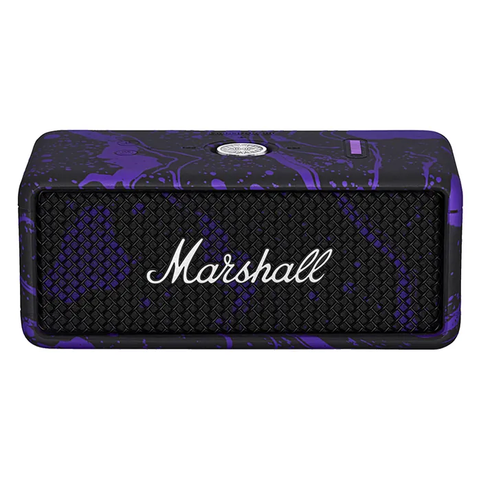 Marshall Emberton III Hendrix Edition portable Bluetooth speaker in Purple and Black, front view