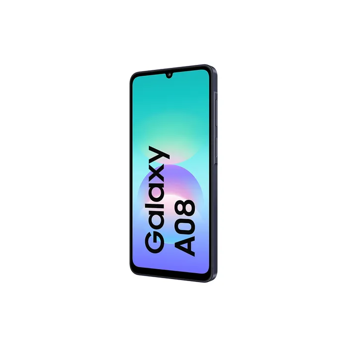 Samsung Galaxy A08 4G in Dark Blue, angled front view