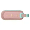 JBL Go 4 portable Bluetooth speaker in Pink, top panel with volume and play buttons