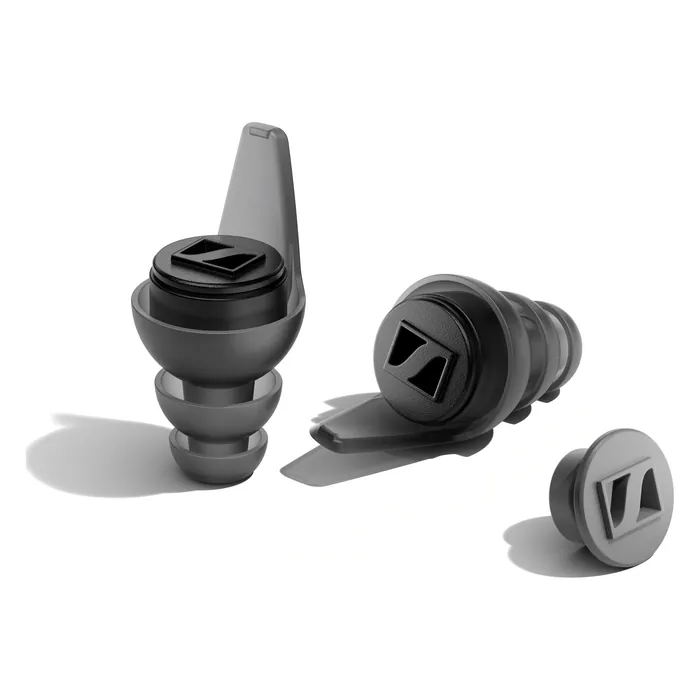 Sennheiser SoundProtex reusable hearing protection earplugs in Black, earplugs with the Mid and full block filters