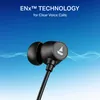 boAt Rockerz 301 ANC wireless neckband earphones with active noise cancellation in Onyx Black, ENx call mic feature card