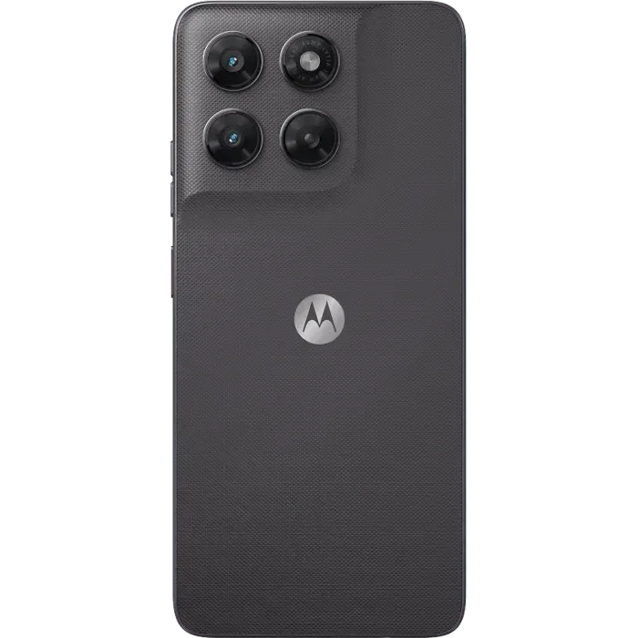 Motorola Moto G77 Power in Pantone Impenetrable, back view with the camera module and Motorola logo