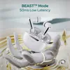 boAt Airdopes 141 ANC true wireless earbuds in White, earbuds in the open case, BEAST Mode 50 ms low latency