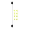 Beats Flex wireless neckband earphones in Yuzu Yellow, USB-C to USB-C charging cable and four sizes of ear tips