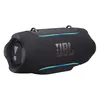 JBL Xtreme 5 portable Bluetooth speaker in Black, angled front view with the edge lighting on