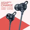 boAt Rockerz Strive wireless neckband earphones in Bold Blue, earbuds close-up, ASAP Charge
