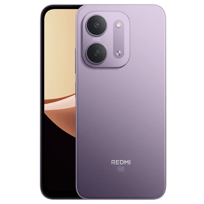 Redmi 17C 5G in Purple Dawn, front and back views