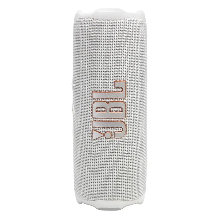 JBL Flip 7 portable Bluetooth speaker in White, front view