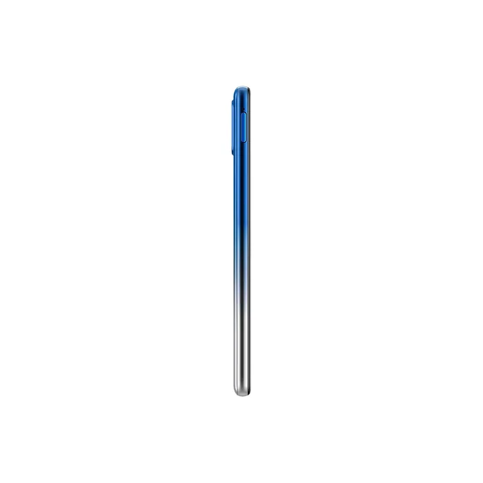 Samsung Galaxy F62 4G in Laser Blue, side view of the other edge