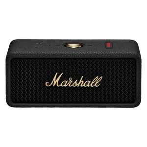 Marshall Emberton III portable Bluetooth speaker in Black and Brass, front view