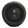 JBL Charge 5 Wi-Fi portable Bluetooth speaker in Black, side passive radiator with Wi-Fi logo