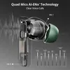 boAt Airdopes 800 true wireless earbuds in Interstellar Green, quad mics with AI ENx for clear calls