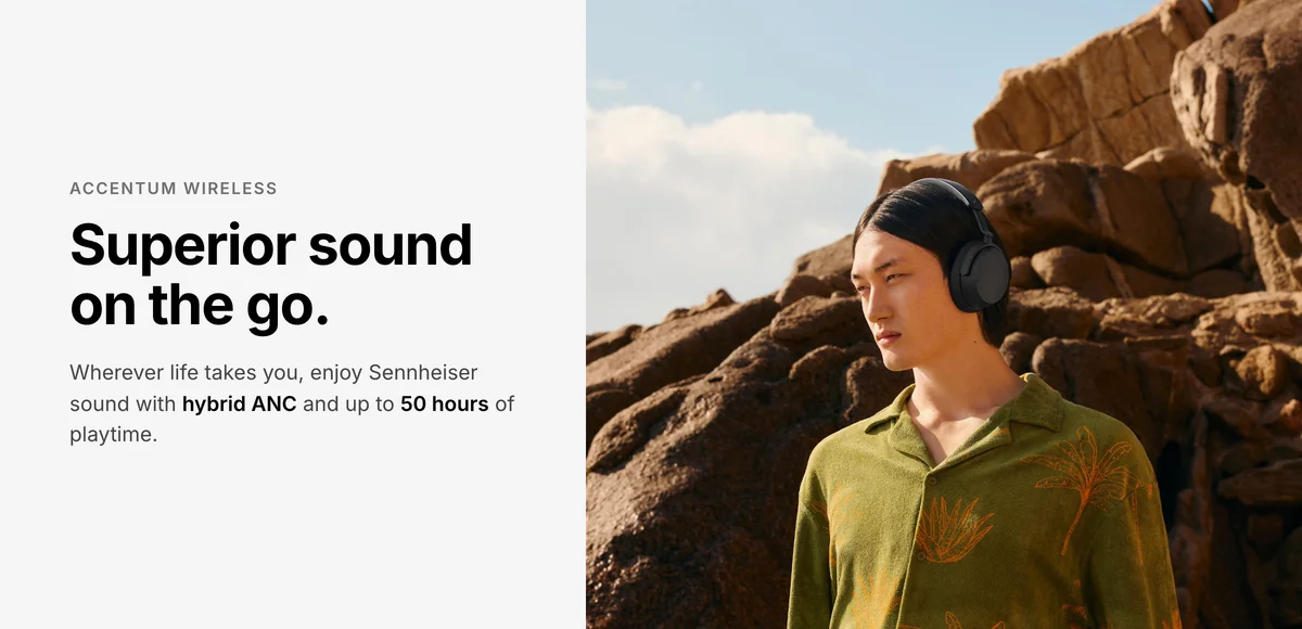 Sennheiser Accentum Wireless headphones with Sennheiser sound, hybrid ANC and up to 50 hours of playtime