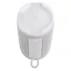 JBL Grip portable Bluetooth speaker in White, underside view with rope loop