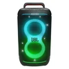 JBL PartyBox 520 portable Bluetooth party speaker in Black, front view with figure-eight light rings