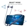 boAt Rockerz 255 Max wireless neckband earphones in Space Blue, feature card: BEAST Mode 60 ms low latency for mobile games