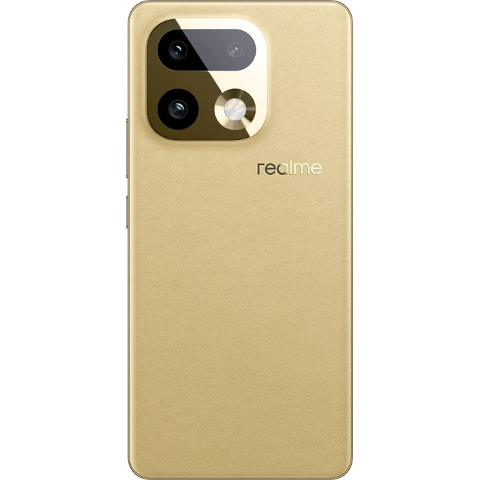 Realme 16 Pro+ 5G in Master Gold, back view with the triple camera and Realme logo